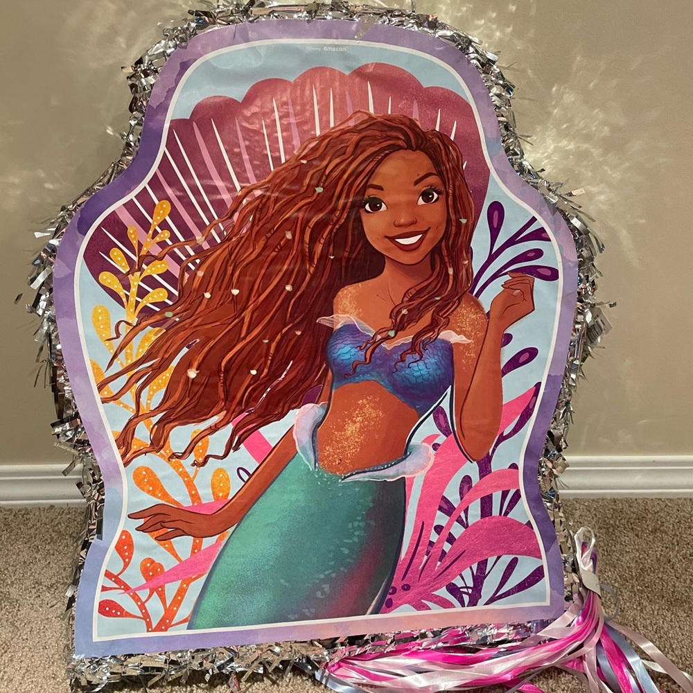 Disney Little Mermaid Party Piñata in Teal, Purple & Pink - Picture 3 of 3